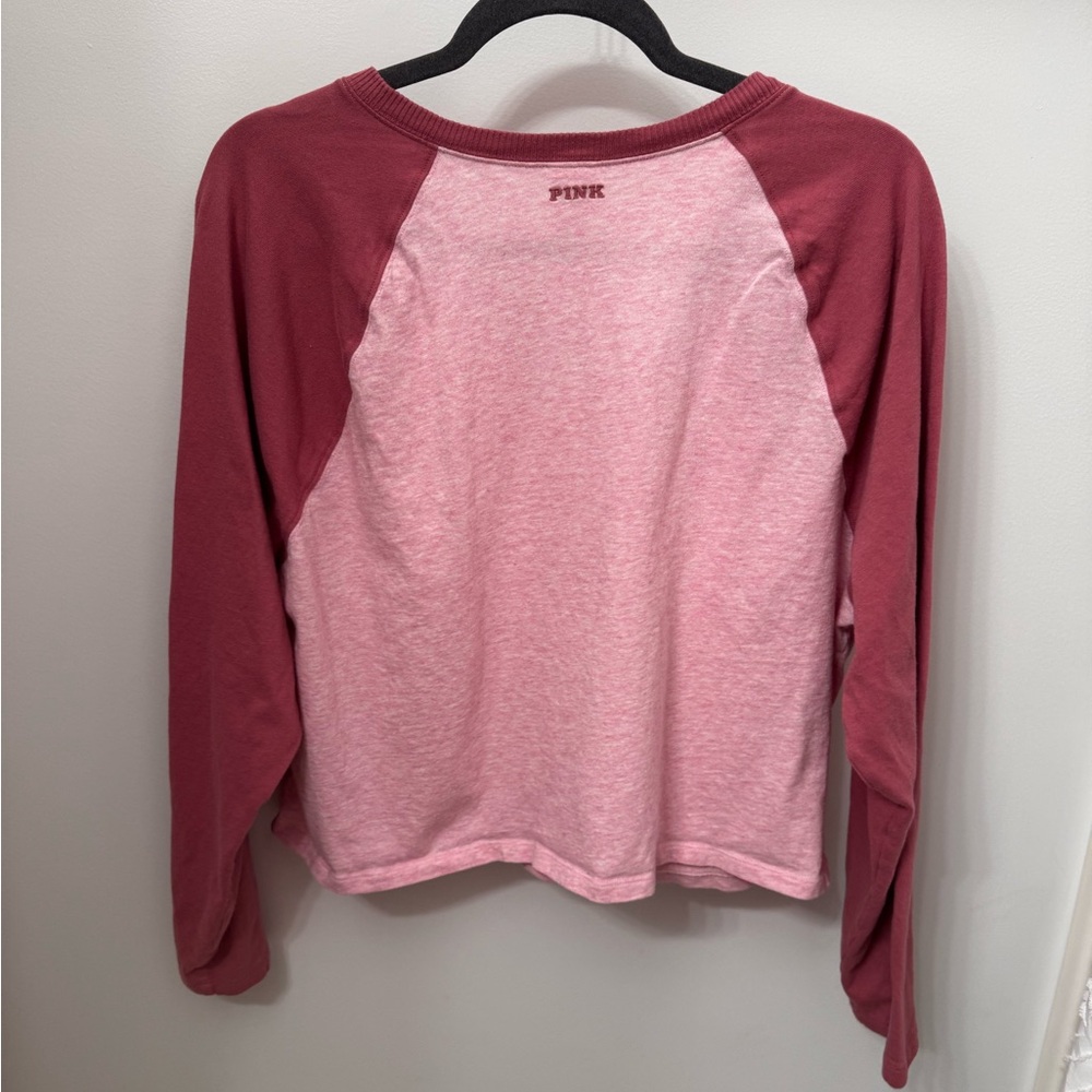 EUC PINK Victoria’s Secret Cropped cut out long sleeve t shirt - Picture 2 of 4